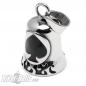 Preview: Edelstahl Biker-Bell Pik-Zeichen mit Flammen Ace of Spade Ride Bell Biker Geschenk